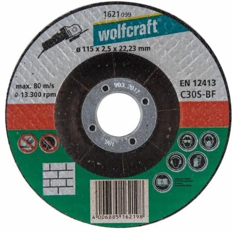 Wolfcraft Disques à Tronçonner La Pierre, Diamètre : ø 115 Mm 1 Wolfcraft Disques à Tronçonner La Pierre, Diamètre : ø 115 Mm