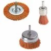 Lot De 3 Brosses En Nylon à Gros Grains, Avec Brosse Circulaire, Soucoupe Et Pinceau - Wolfcraft 2741000