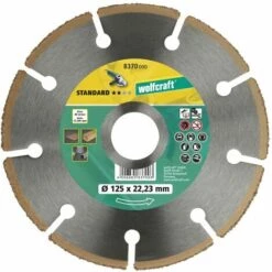 Wolfcraft 1 Disque à Tronçonner Le Métal Dur Standard, HM ø 125x22,23 Mm - 8370000