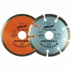 Wolfcraft Kit De Disques Diamant à Tronçonner 2 Pièces-8390000