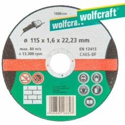 Disque De Coupe De Precision Pour Pierre ø 115 X 1,6 X 22,23mm. 1686999 Wolfcraft.