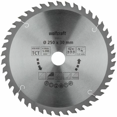 WOLFCRAFT Blade De Scie Circulaire De Table HM, Série Orange 250mm 1 WOLFCRAFT Blade De Scie Circulaire De Table HM, Série Orange 250mm