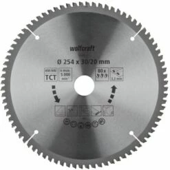 WOLFCRAFT Blade De Scie KAPP Et MIBRE HM, Série Violet 254mm