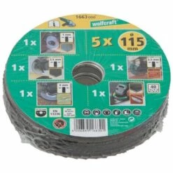 WOLFCRAFT 1664000 - Ensemble De Base Pour Meuleuse D'angle 5 Pièces Diam 125 Mm