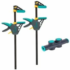 Kit De 2 Serre-Joints à Une Main Et 1 Connecteur, 3 Pcs - Wolfcraft 8624000