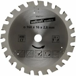 1 Lame De Scie Circulaire 2,8 Mm Wolfcraft Ø 160 X 16 X 2,8 Mm