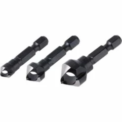 Wolfcraft 4375000 - 3 Fraises WS, 1 Embout, Tige Hexagonale Ø 8, 12, 16 Mm