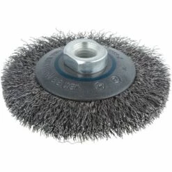 Wolfcraft 2705000 - 1 Brosse Métallique, Conique, Ondulée, Filetage M 14 Ø 100 X 15 Mm